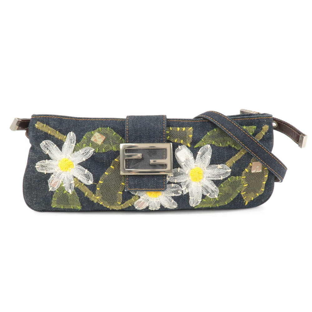 Fendi Denim Shoulder Bag Blue